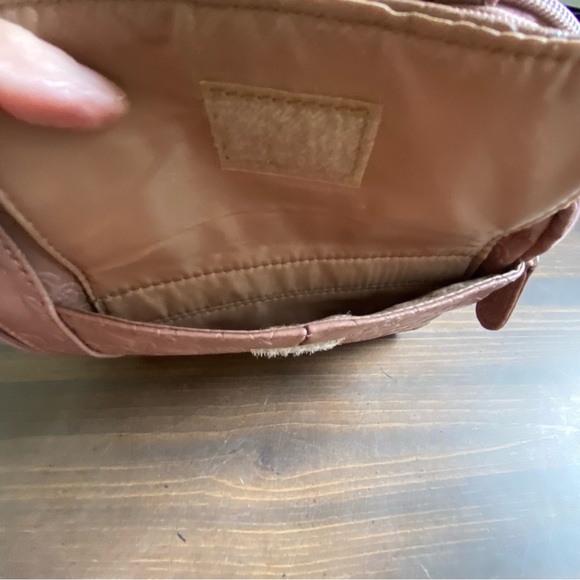 Multi Sac Purse Floral Embossed Crossbody Bag Tan Adjustable Strap Zip Pockets - Picture 12 of 15